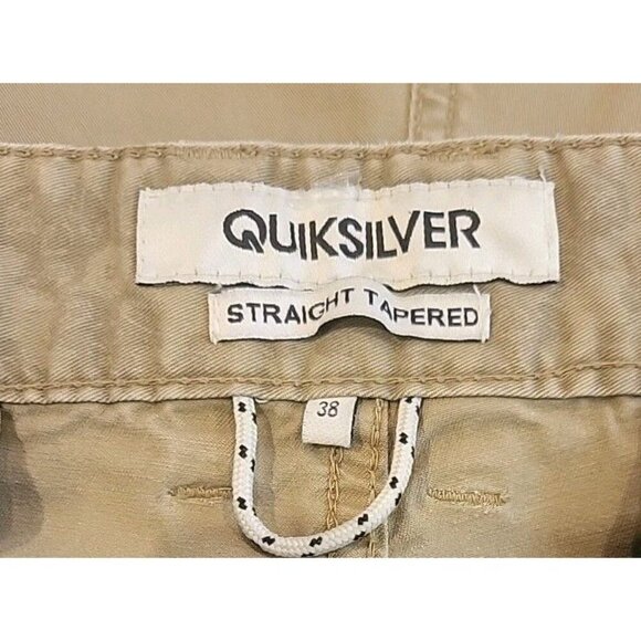 Quicksilver Shorts Mens 38 Brown Khaki Tan Chino 2014 Style Flat Front High Rise - Picture 7 of 11
